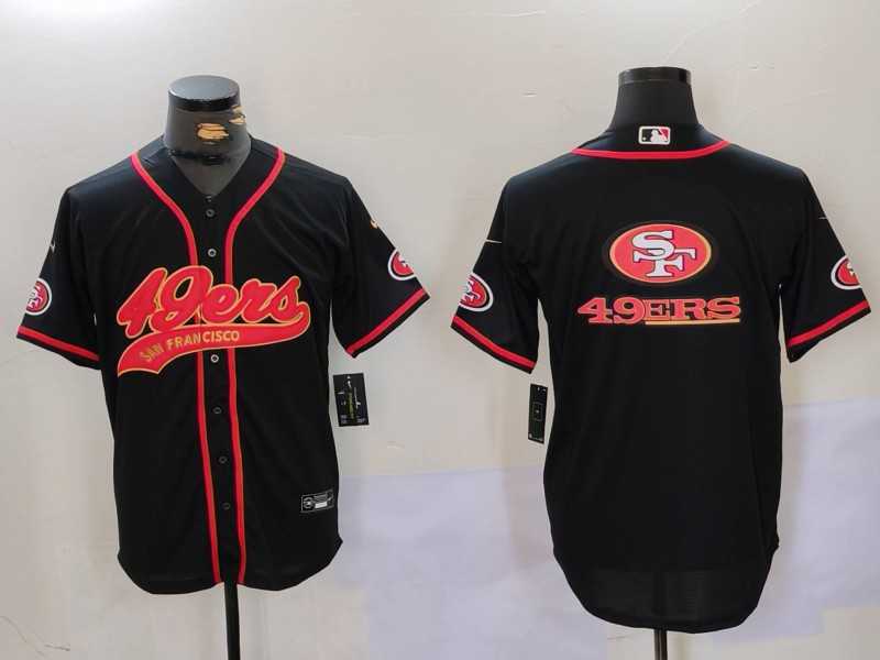 Men's San Francisco 49ers Team Big Logo Black With Patch Cool Base Stitched Baseball Jersey,We sell and wholesale Men's San Francisco 49ers Team Big Logo Black With Patch Cool Base Stitched Baseball Jersey on line form chian!